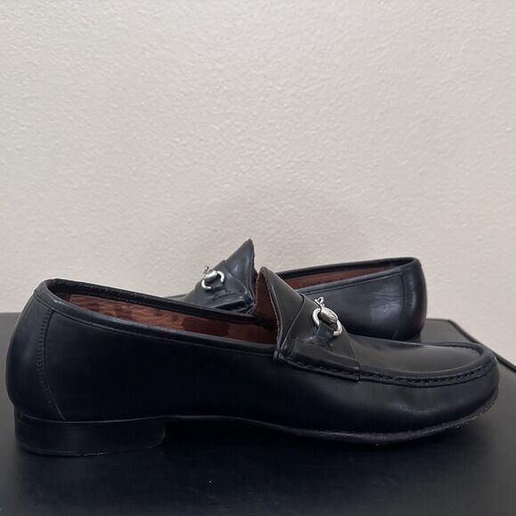 Allen Edmonds VERONA II Men\'s Italian Horsebit Loafers 12 D Black Dress READ main image 8
